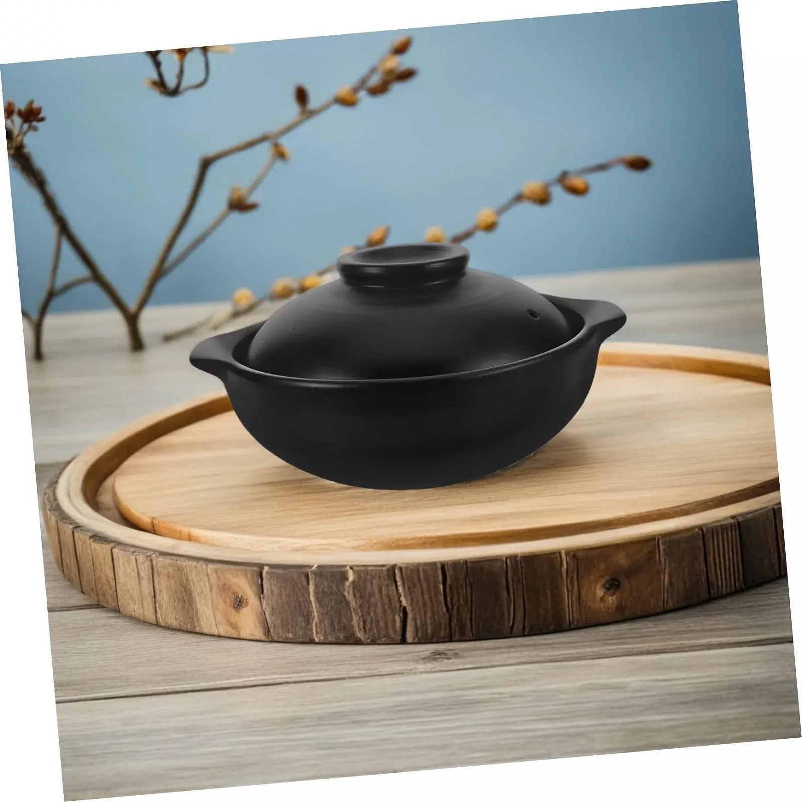 Кастрюля для супа керамическая термостойкая большая с крышкой для плиты для супов и риса, фото №7