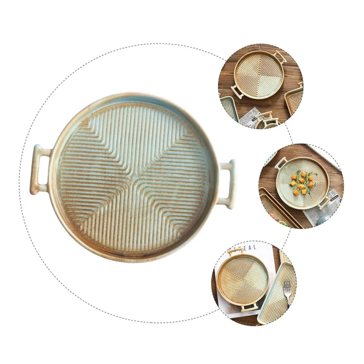 Форма для запекания Lurrose керамическая круглая термостойкая, фото №6 Форма для запекания Lurrose керамическая круглая термостойкая, фото №6