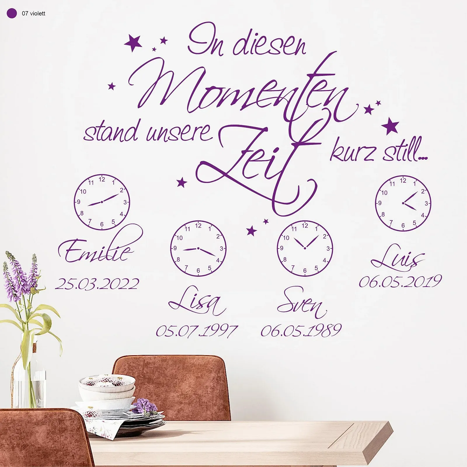 Наклейка на стену Loft "In this moment still our time" 54 цвета 3 размера, фото №6