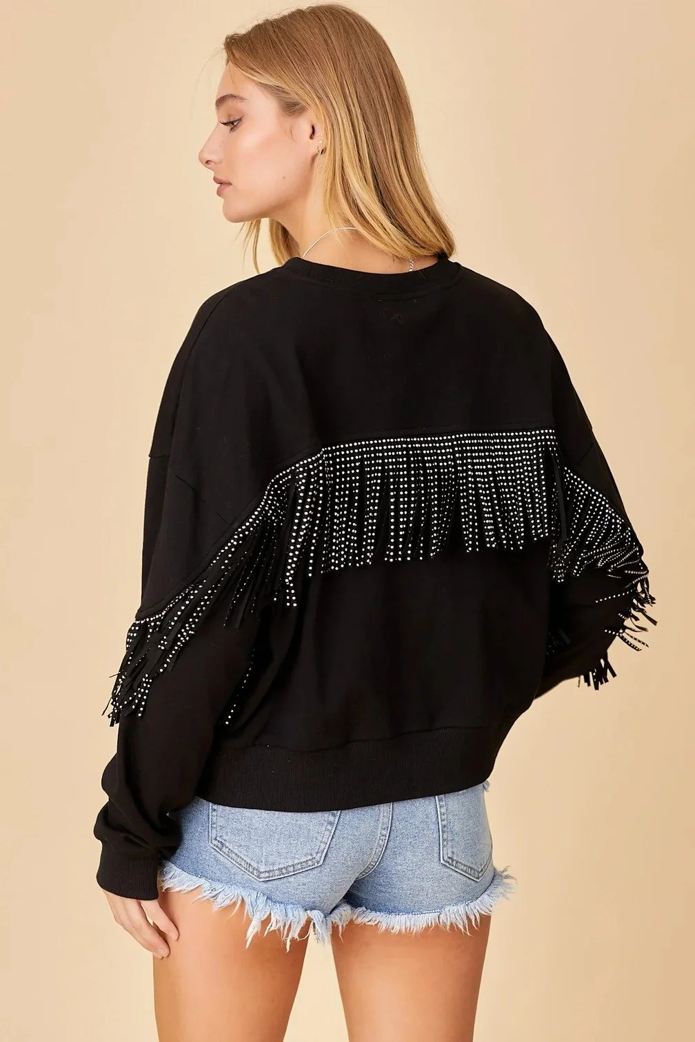 Женская толстовка MAVI FRINGE SWEATSHIRT Black - S, фото №4