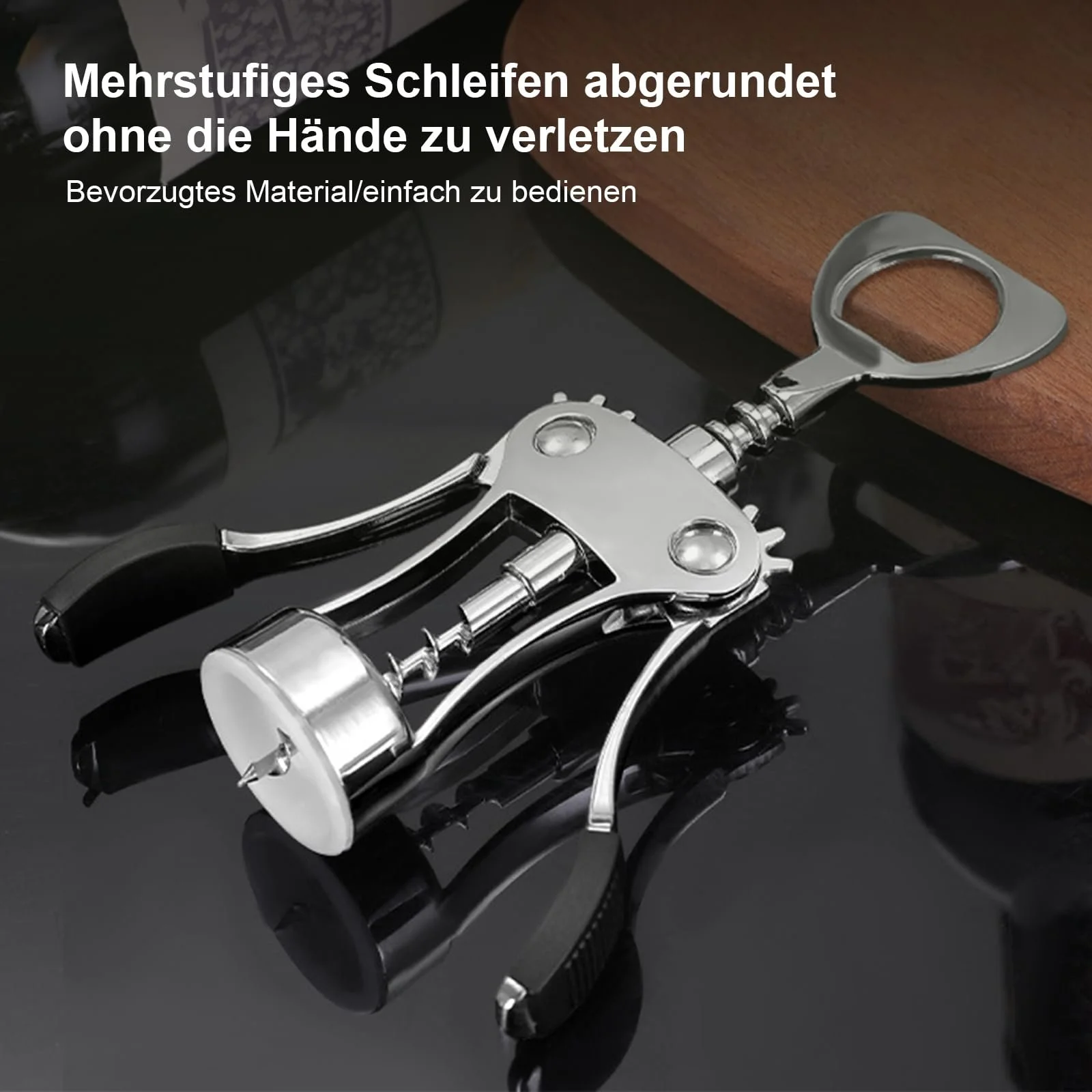 Штопор NEXROLA, цинковый сплав Многофункциональный, серебряный, фото №2