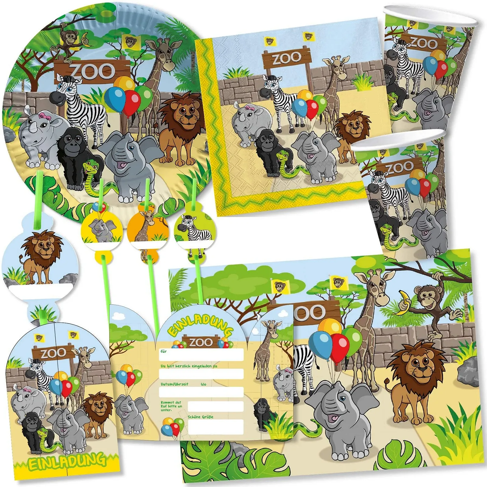 Набор посуды для вечеринки Carpeta Zoo & Zootiere, фото №1 Набор посуды для вечеринки Carpeta Zoo & Zootiere, фото №1