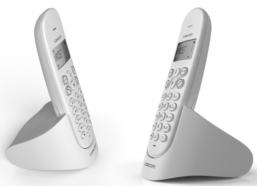 Стаціонарний безпровідний телефон Logicom Luna 255T Duo Dect білий, фото №1
