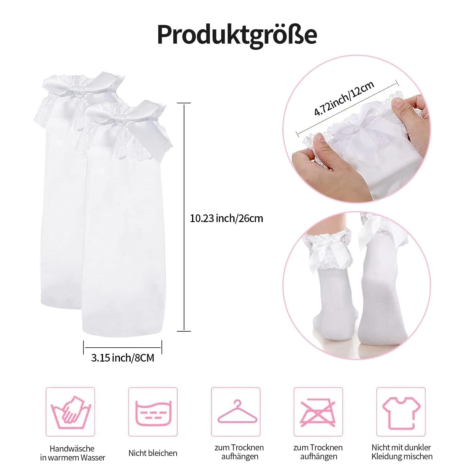 Носки с рюшами женские Lolita носки белые кружевные носки с бантом принцессы носки для щиколотки для платья Lolita женская девичья одежда украшения, белый, фото №7