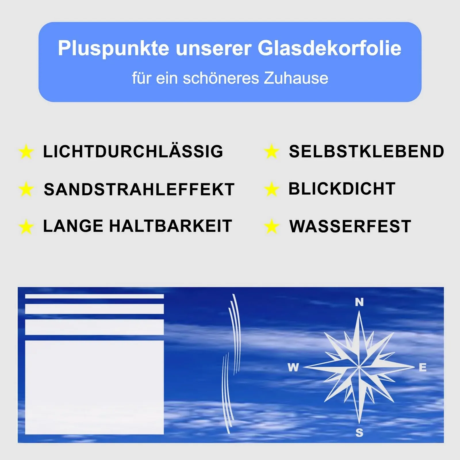 Наклейка на скляні двері GDT018 Матова плівка для декору вікон 74.6 см x 15 см, фото №4