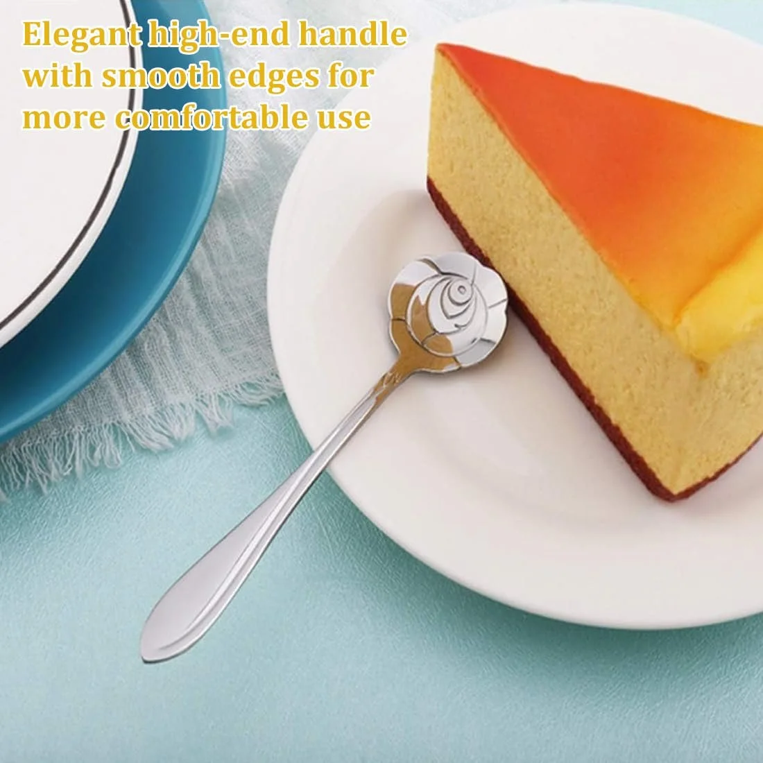 Набір з 8 квіткових ложок з нержавіючої сталі, фото №6