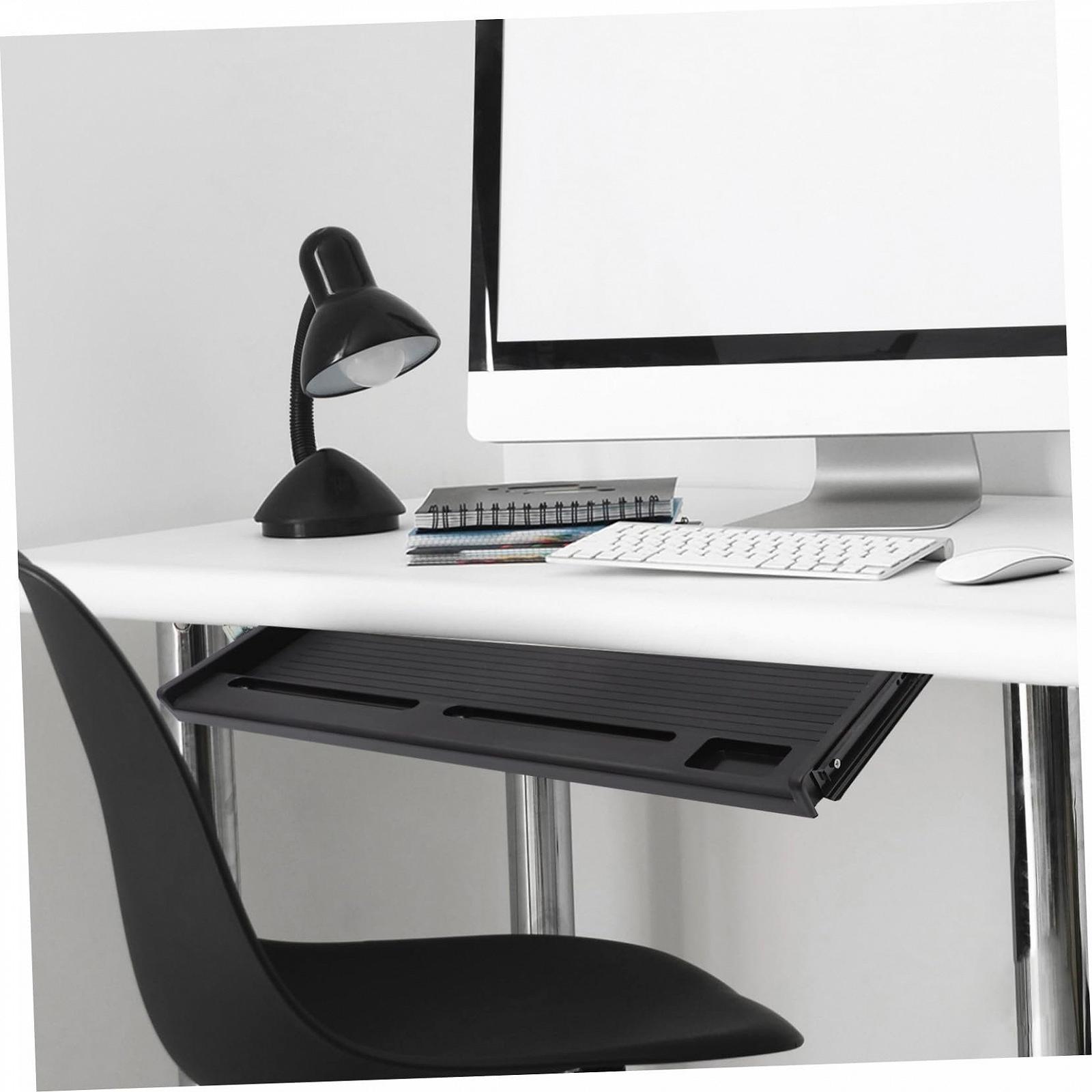 Підставка для клавіатури під стіл з висувною шухлядою, ергономічна, для економії місця, фото №7
