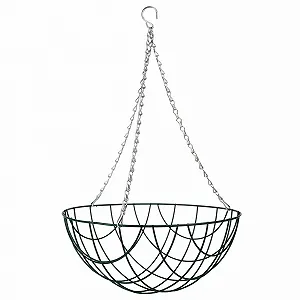 Підвісний кошик Металева садова прикраса Діаметр 35 см Темно-зелений synthetic.ua - Фото 1