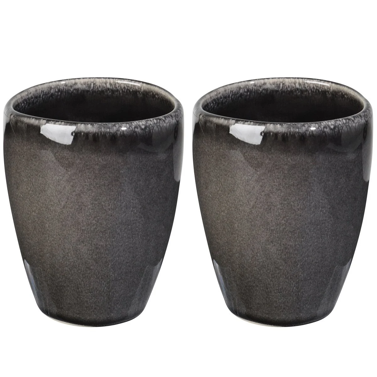 Набір горнят для кави Broste Copenhagen, 2 шт., без ручки, кам'яна кераміка, чорний, 250 мл, фото №1