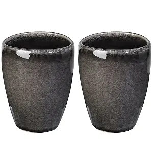 Набір горнят для кави Broste Copenhagen, 2 шт., без ручки, кам'яна кераміка, чорний, 250 мл - Фото 1