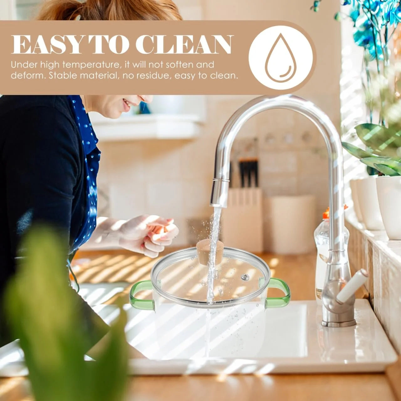 Каструля Healifty 1,5 л з кришкою термостійка прозора, фото №3