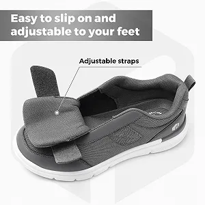 Кросівки FitVille Чоловічі діабетичні екстра широкі з застібкою-липучкою, великого розміру, м’які, для проблемних ніг synthetic.ua - Фото 1