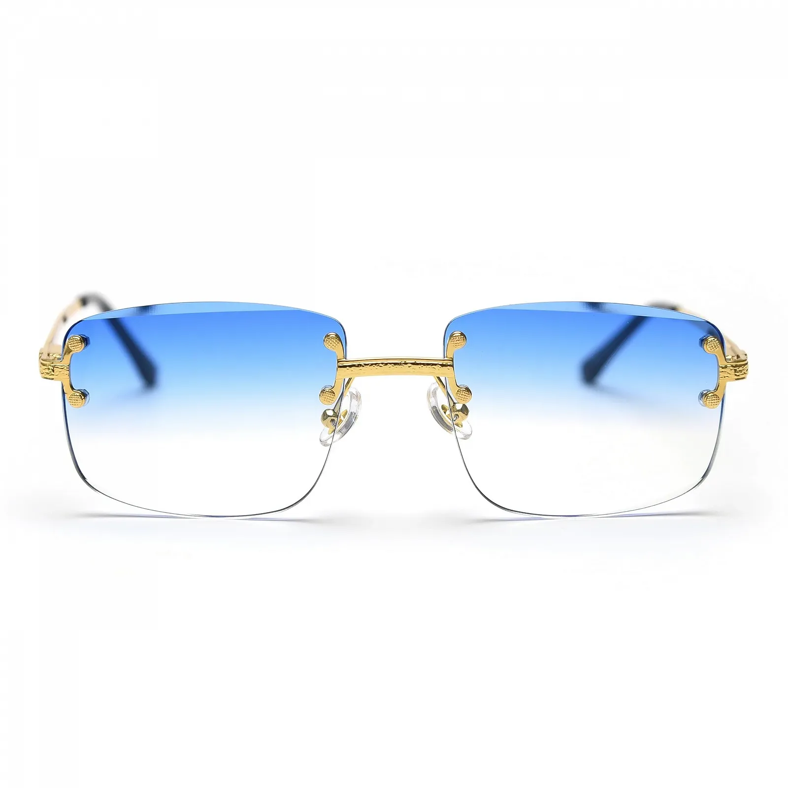 Без оправи Kachawoo Градієнтні сонцезахисні окуляри для жінок Ретро, фото №2