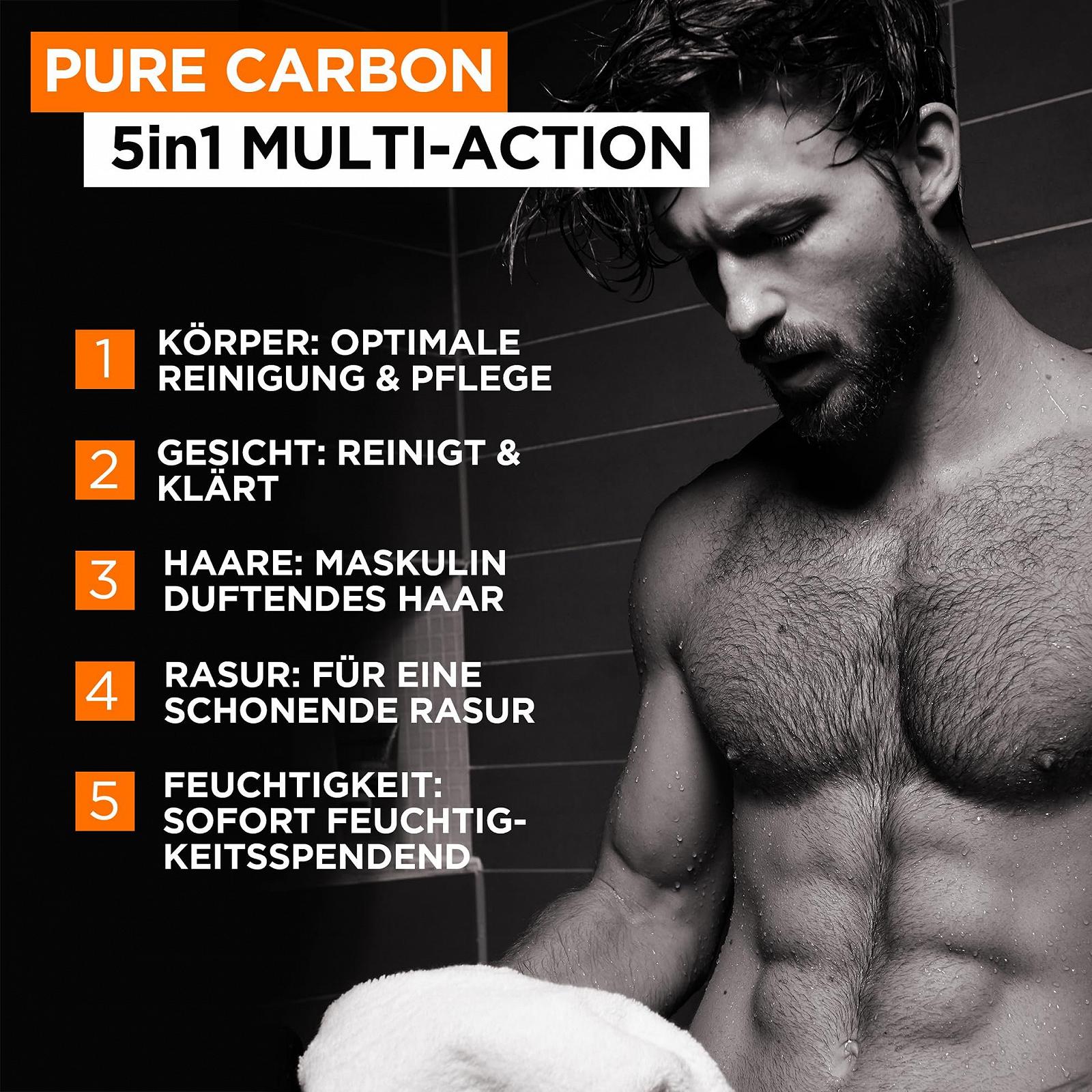 Гель для душа L'Oréal Paris Men Expert Carbon Clean для лица, тела и волос мужской пряный аромат 2 х 300 мл, фото №2