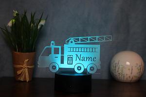 Настольная светодиодная лампа Пожарная машина Персонализированная - Фото 1