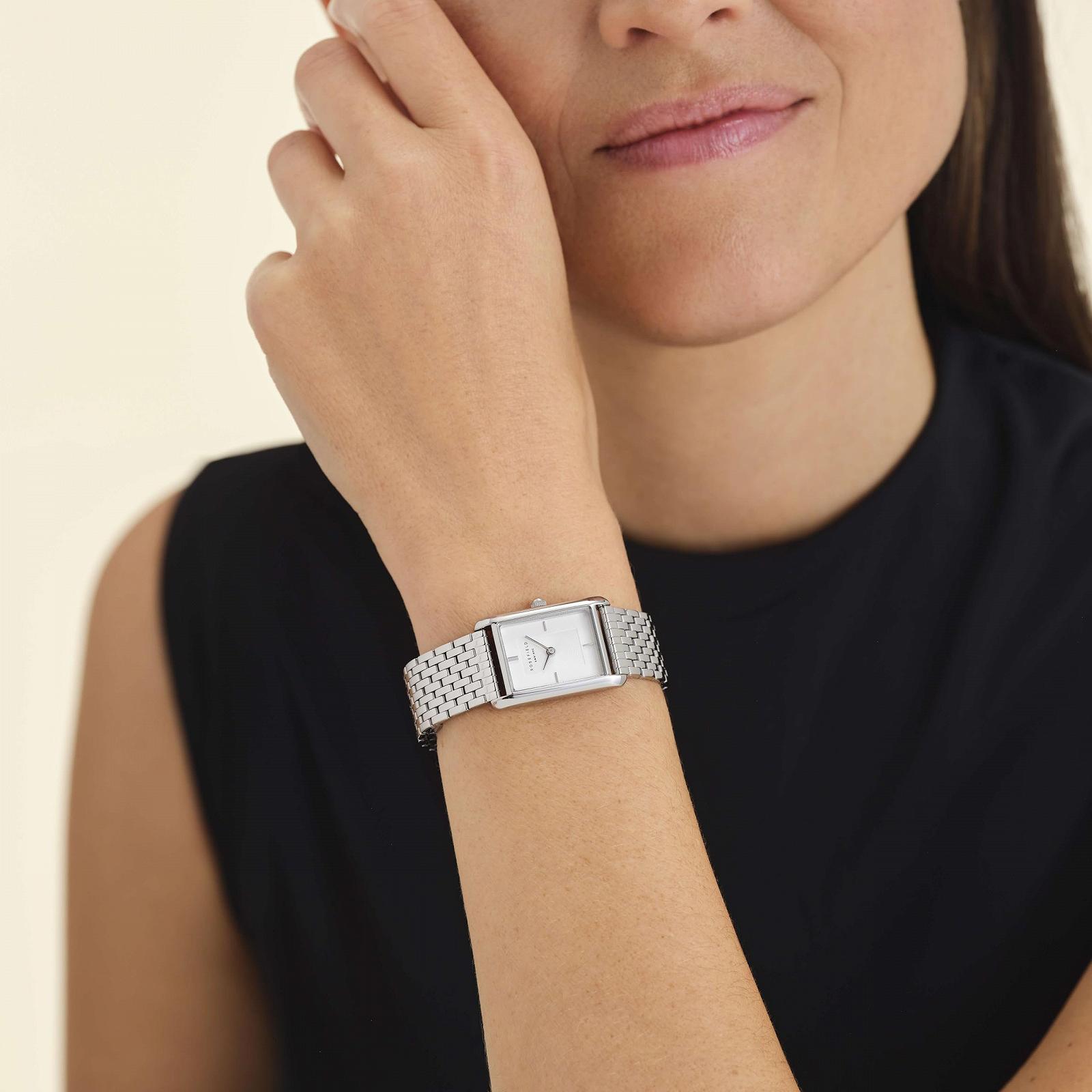 Женские часы Rosefield Heirloom Серебристый с белым циферблатом, корпус серебристого цвета 23.5 x 30.6 мм, фото №4