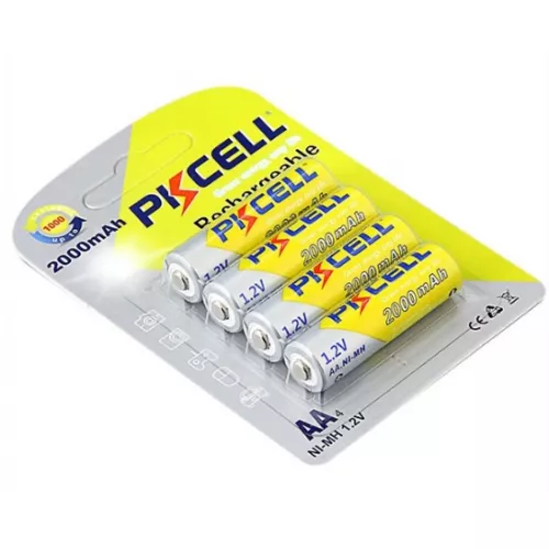 Аккумулятор PKCELL 1.2V AA 2000mAh NiMH Rechargeable Battery 4 штуки в блистере за блистер Q12, фото №1