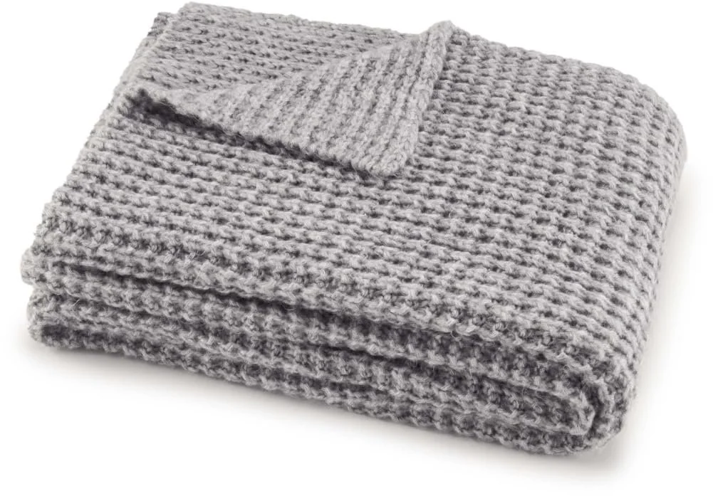 Плед Tommy Hilfiger Текстурований в'язаний картатий Сірий колір Розмір 130 x 170 см, фото №2