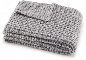 Плед Tommy Hilfiger Текстурований в'язаний картатий Сірий колір Розмір 130 x 170 см synthetic.ua - Фото 1