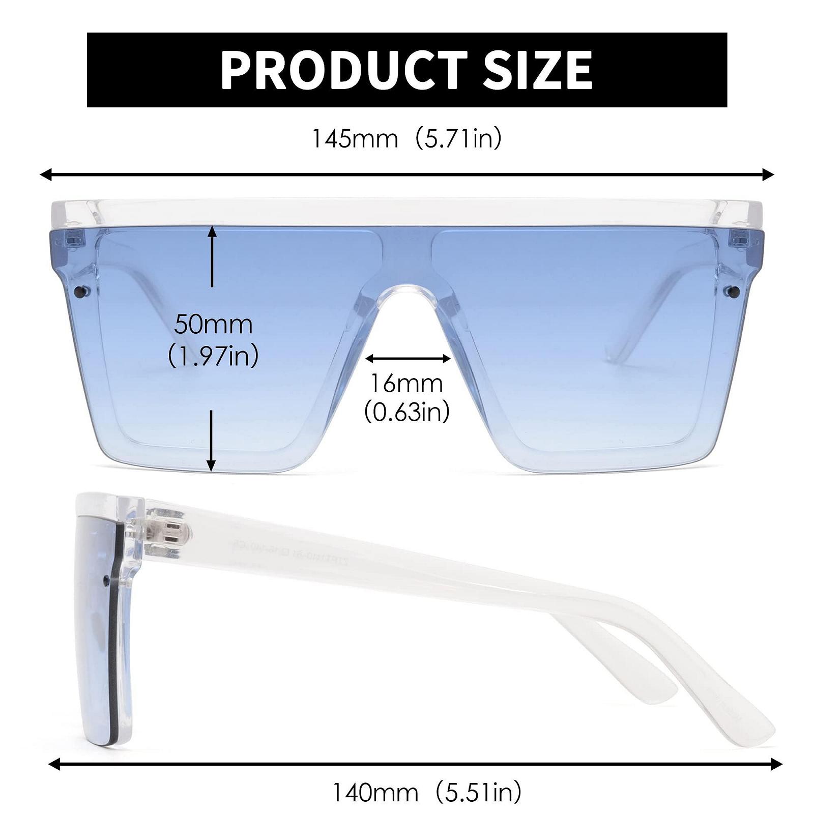 Сонцезахисні окуляри Плоский верх JIM HALO Shield Квадратні дзеркальні без оправи для чоловіків і жінок, фото №5