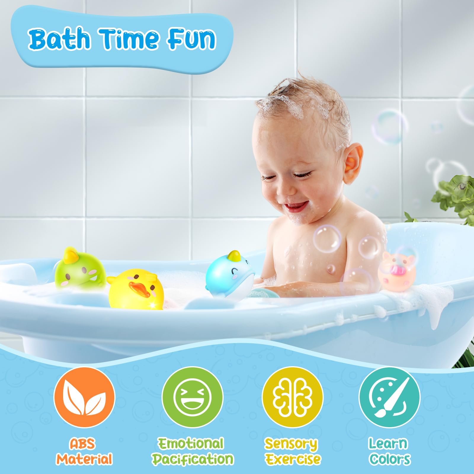 Игрушка для ванной Малыш, 6 штук, игрушка для детей 6-36 месяцев, водяная игрушка, игрушка для бассейна, детская, мультяшные животные, маленькие игрушки, подарки для мальчиков и девочек, фото №2