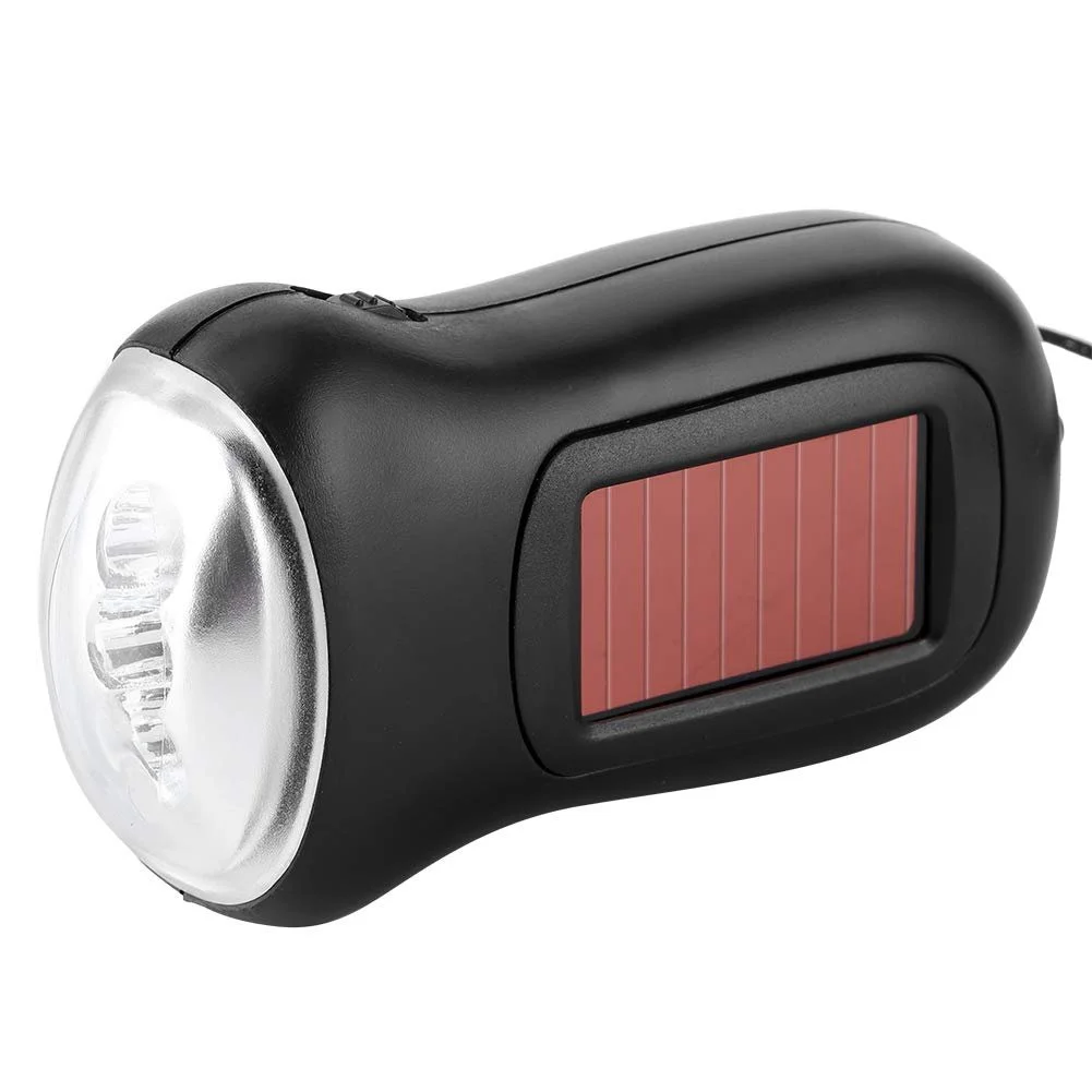 Ручний ліхтар з сонячною зарядкою, LED аварійний динамо-ліхтар, портативний ABS ліхтар для кемпінгу, домашнього освітлення, фото №9