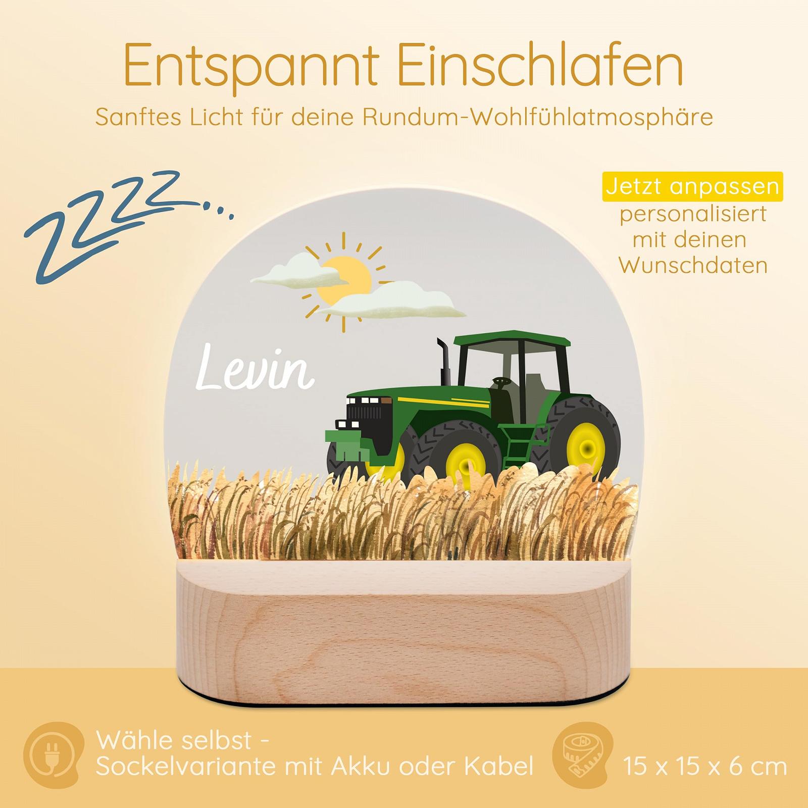 Настільна лампа Bärenfreunde® Персоналізована нічна дитяча Світильник для немовлят Трактор зелений, фото №6 Настільна лампа Bärenfreunde® Персоналізована нічна дитяча Світильник для немовлят Трактор зелений, фото №6