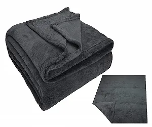 Плед для дивану Betz Cuddly Fluffy Teddy XXL, теплий, 150 x 200 см, антрацитовий сірий - Фото 1