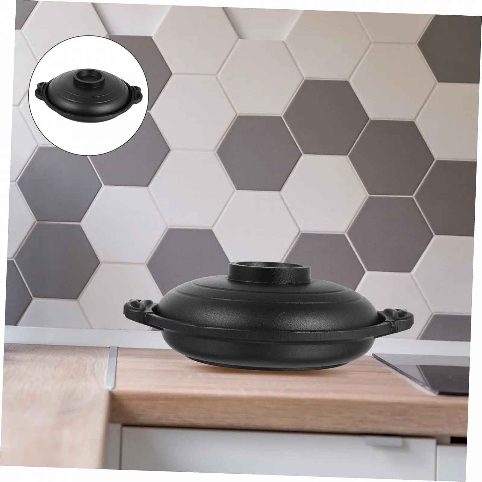 Каструля керамічна TOYANDONA антипригарна з товстими стінками синя, фото №4