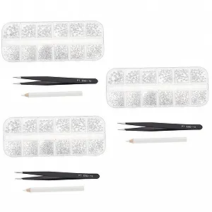 Healvian 3s Набор страз в коробке Универсальные украшения для маникюра Легкое нанесение Подходят для вечеринок и праздников - Фото 1