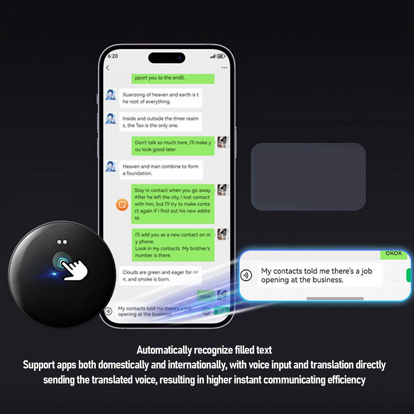 Голосовий Перекладач Бездротовий 5.4, Батарея 70 mAh, 1 год Швидка Зарядка, фото №5