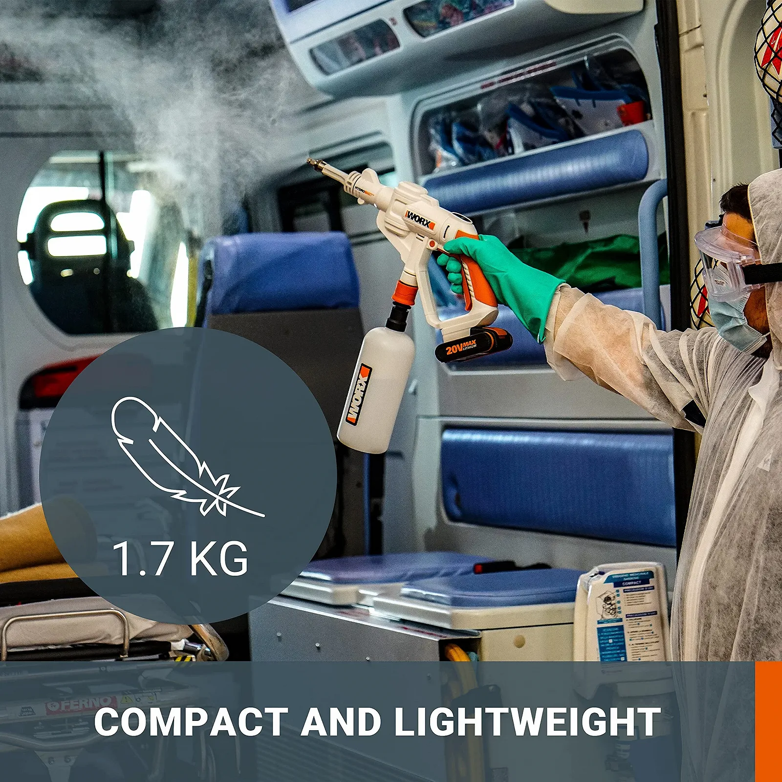 Акумуляторний обприскувач WORX Hydroshot WP650E 20V 1 л з функцією дрібнодисперсного туману, фото №4