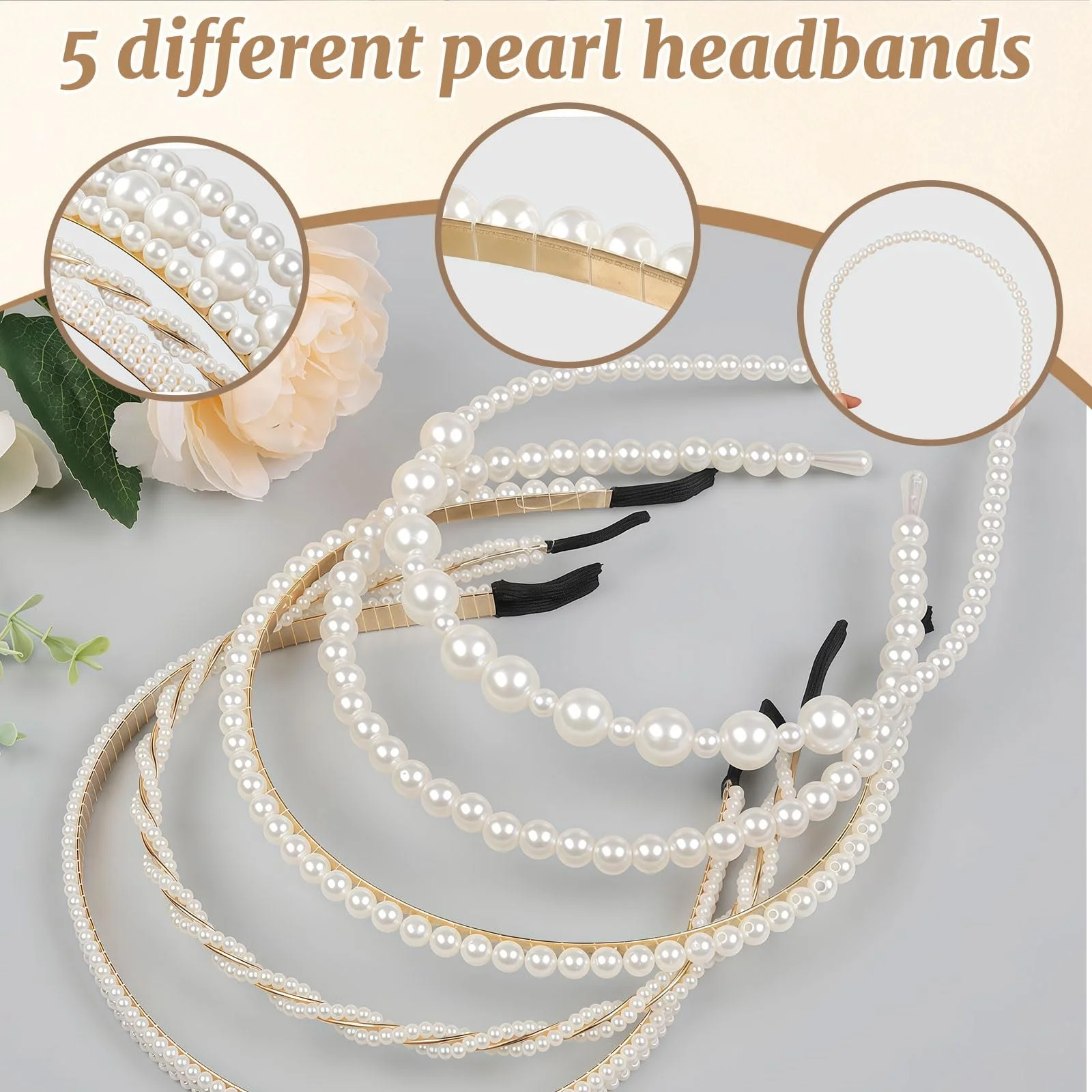 Обруч VelvetGlow з перлинами, фото №4