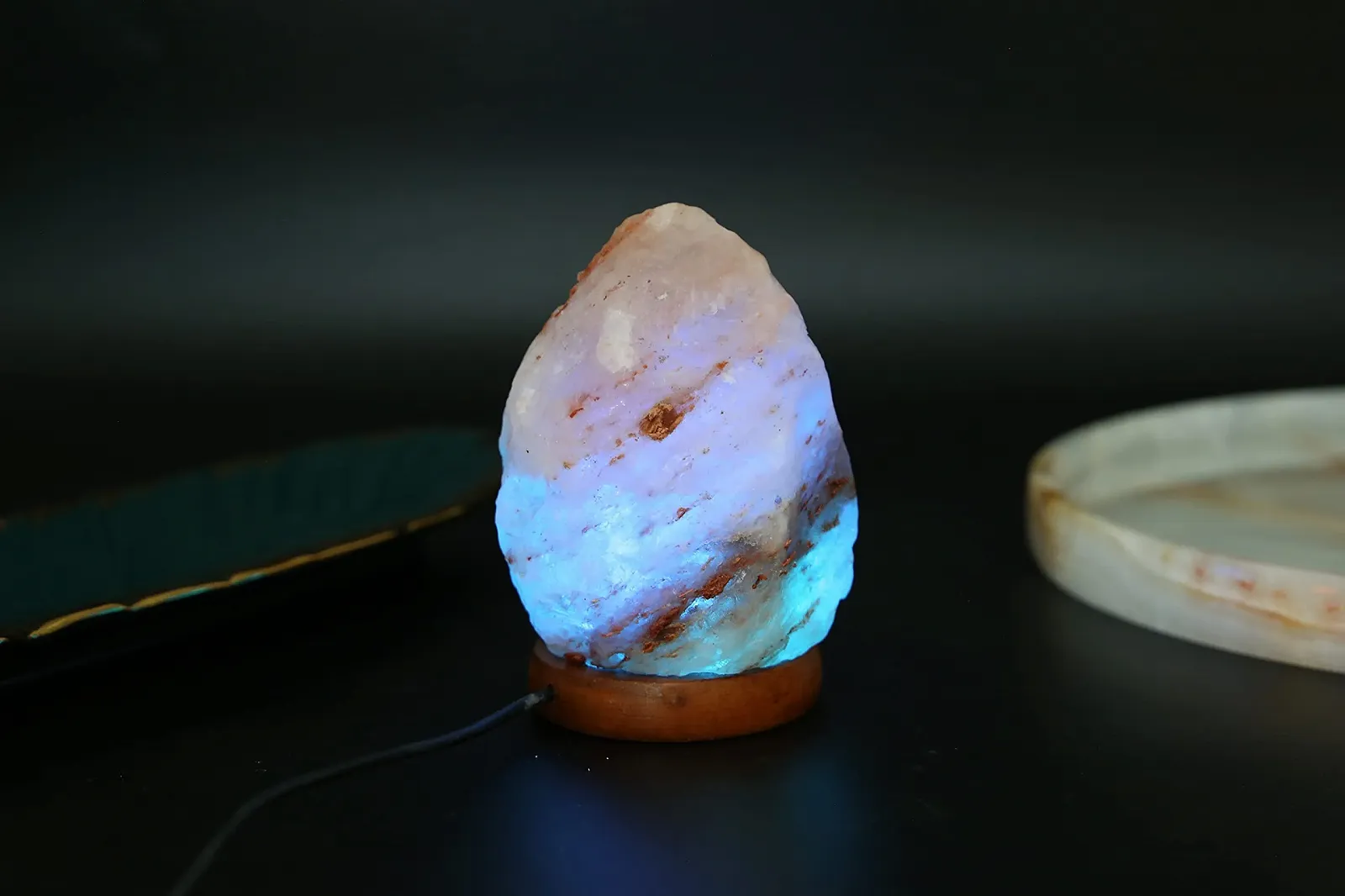 Настільна лампа соляна USB LED Pakistan Salt Series зі зміною кольору натуральна форма, фото №7