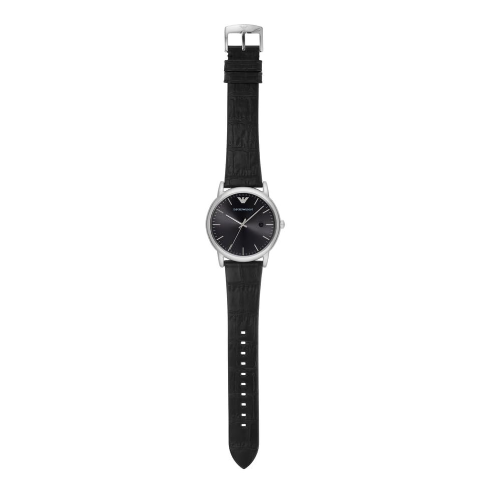 Годинник Emporio Armani чоловічий, кварцовий механізм з трьома стрілками, датою, корпус 43 мм, шкіряний ремінець, фото №7