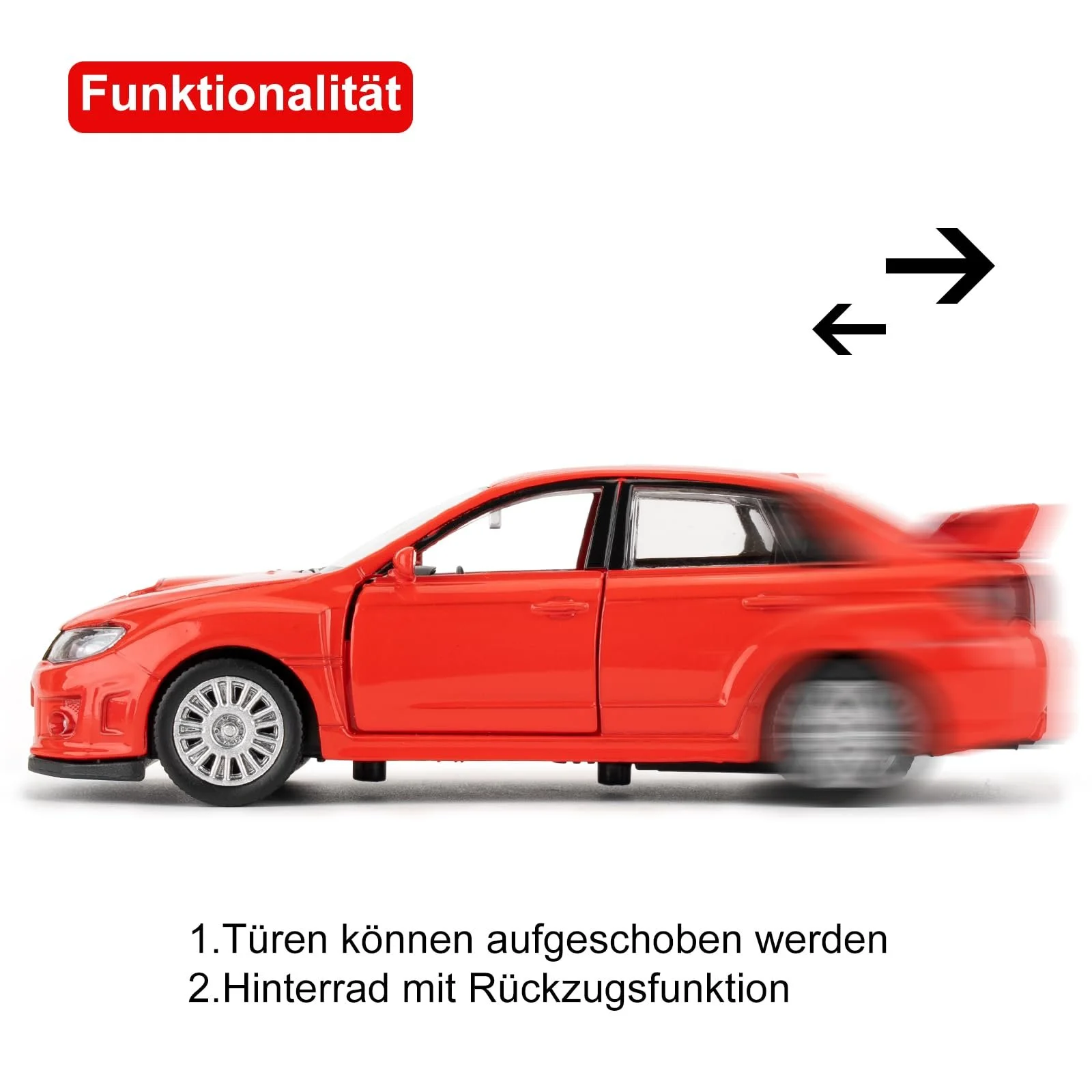 Модель автомобиля Subaru WRX STI 2010, 1/36, игрушечный автомобиль из алюминия с функцией ралли, игрушечная модель для досуга, автомобильные подарки для мальчиков и девочек, красный, фото №2