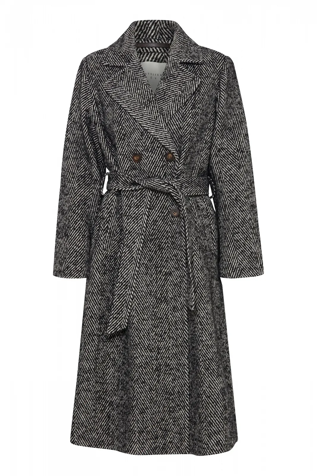 Пальто Atelier Rêve IRJesse Жіноче Зимове з Поясом Комір з Лацканами Стандартний Крій, фото №1 Пальто Atelier Rêve IRJesse Жіноче Зимове з Поясом Комір з Лацканами Стандартний Крій, фото №1