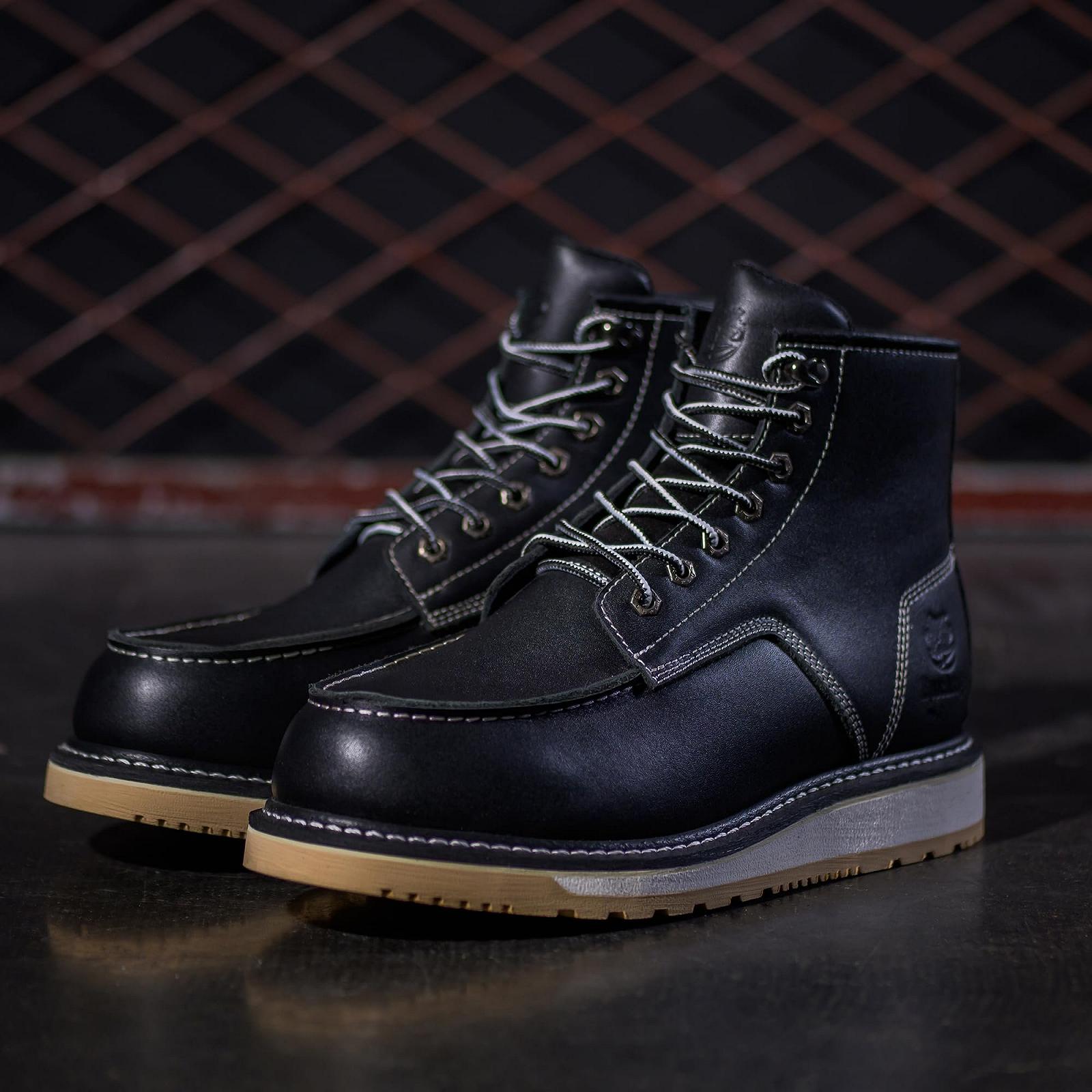 Ботинки Epochsaga Soft Moc Toe Водонепроницаемые Fashion Industiral&Construction Work 6 дюймов Коричневый/Черный, фото №4
