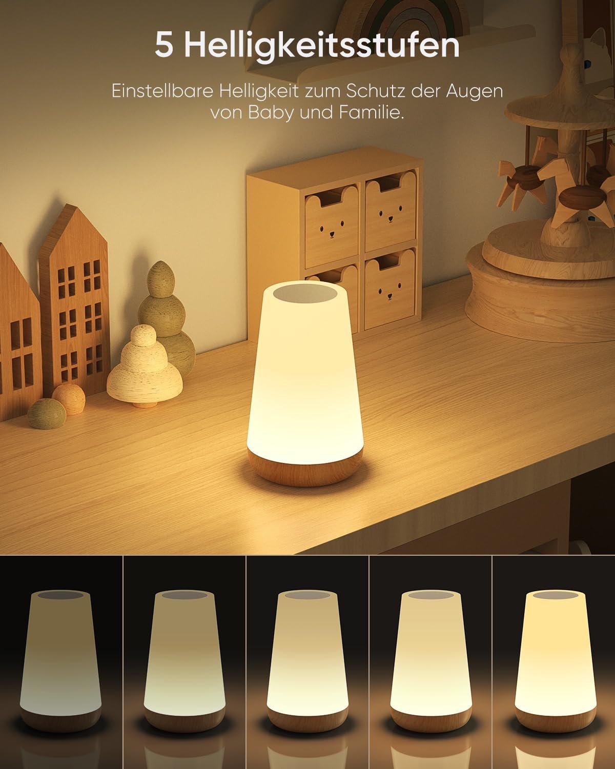 Настільна лампа LED Набір з 2 шт. Сенсорна Димована USB Акумулятор Дистанційне керування 13 кольорів, фото №2