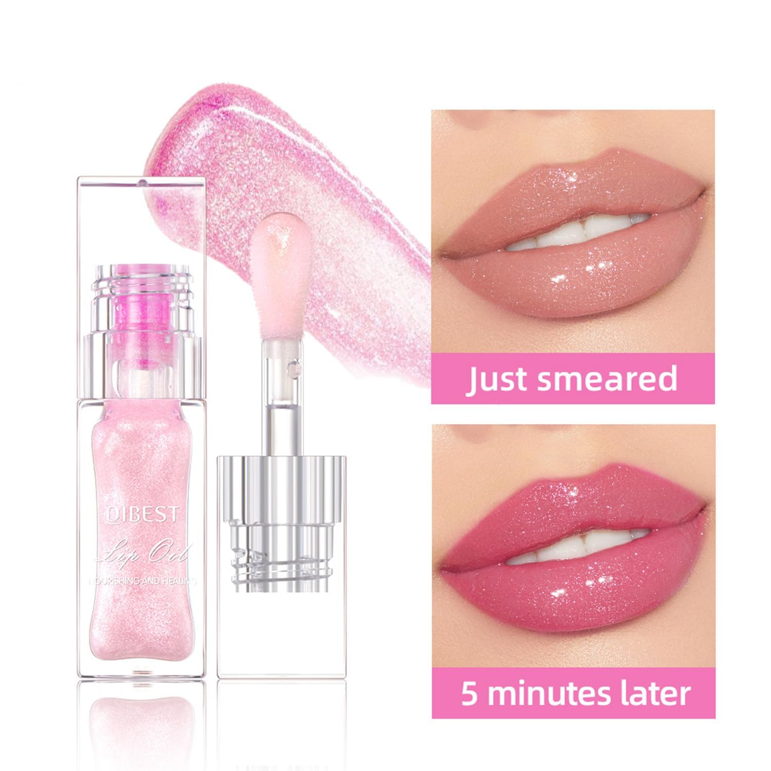 Блиск Boss Up Cosmetics Lip Oil Magic Color Changing Moisturizing Glitter, фото №4