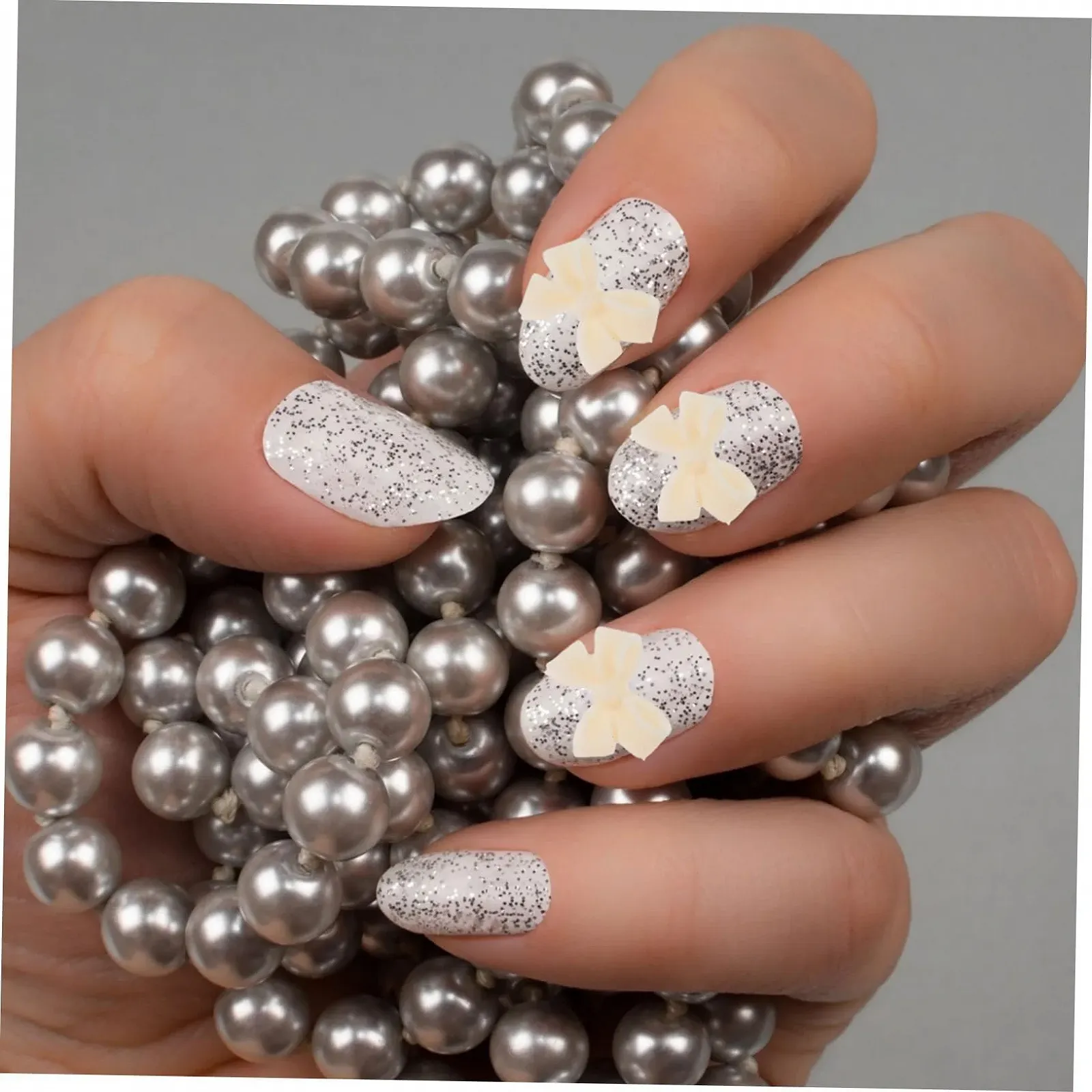 Підвіска для нігтів Різдвяна та бант Прикраса для манікюру Самоцвіти для жінок, фото №5