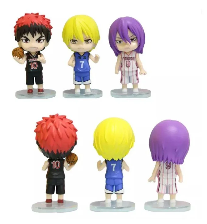 Набір фігурок Чібі Баскетбол фігурки аніме Kuroko no Basuke Куроко, Кагамі, Аоміне, Акаші, Кісі, Мурасакібара дитячі іграшки 6 шт./компл. 10 см, фото №4