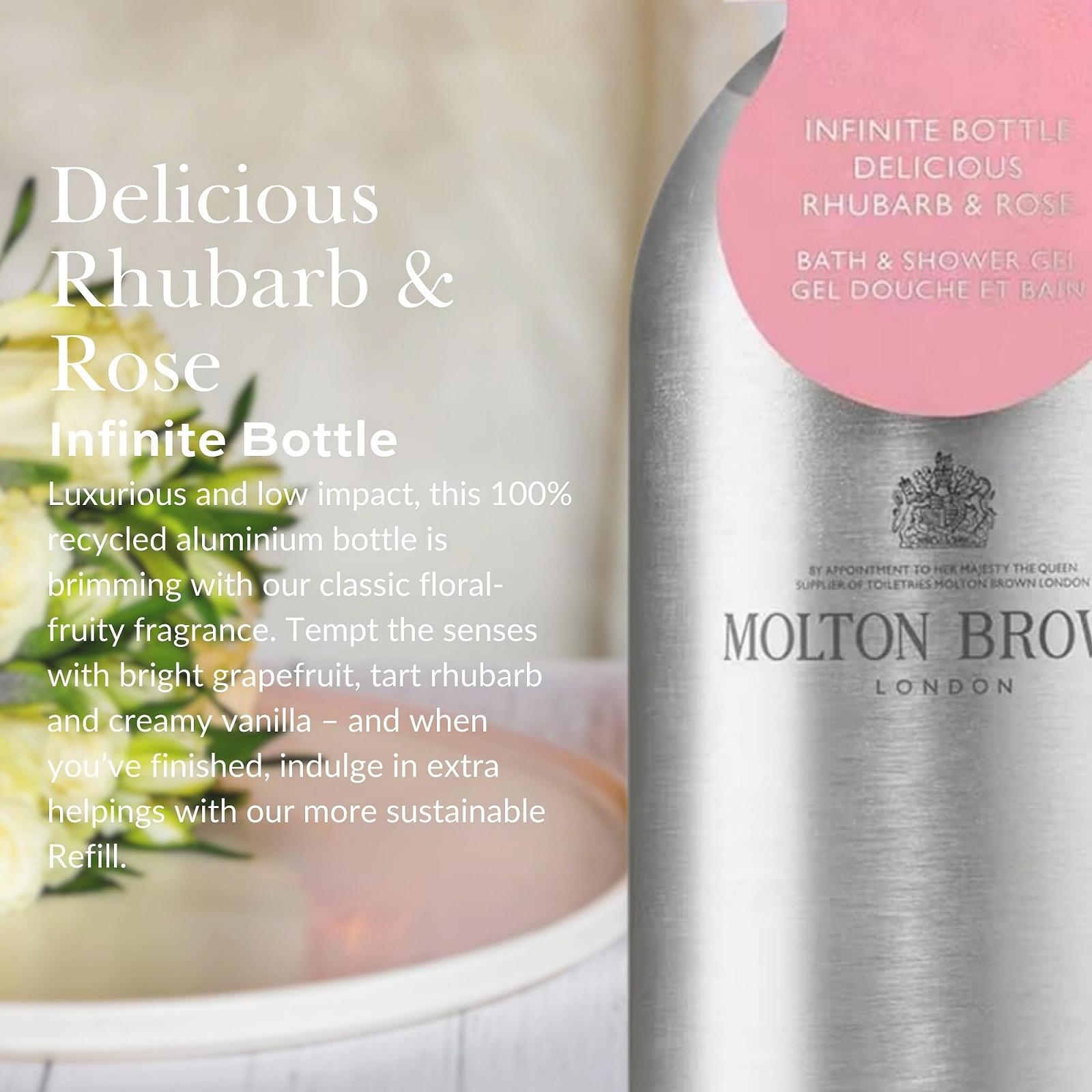 Гель для душа MOLTON Brown Delicious Rhubarb & Rose Infinite Bottle 400 мл, фото №2