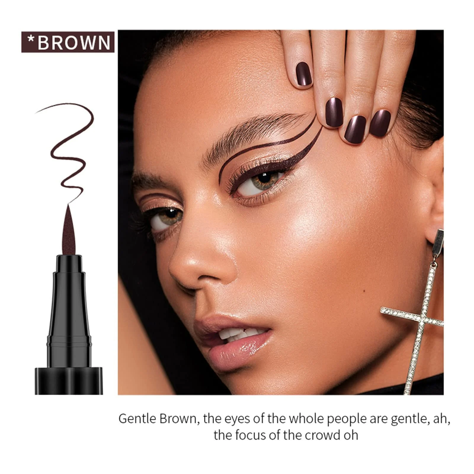 Подводка для глаз MAKEUP Жидкая Стойкая Водостойкая Carbon Black, фото №6