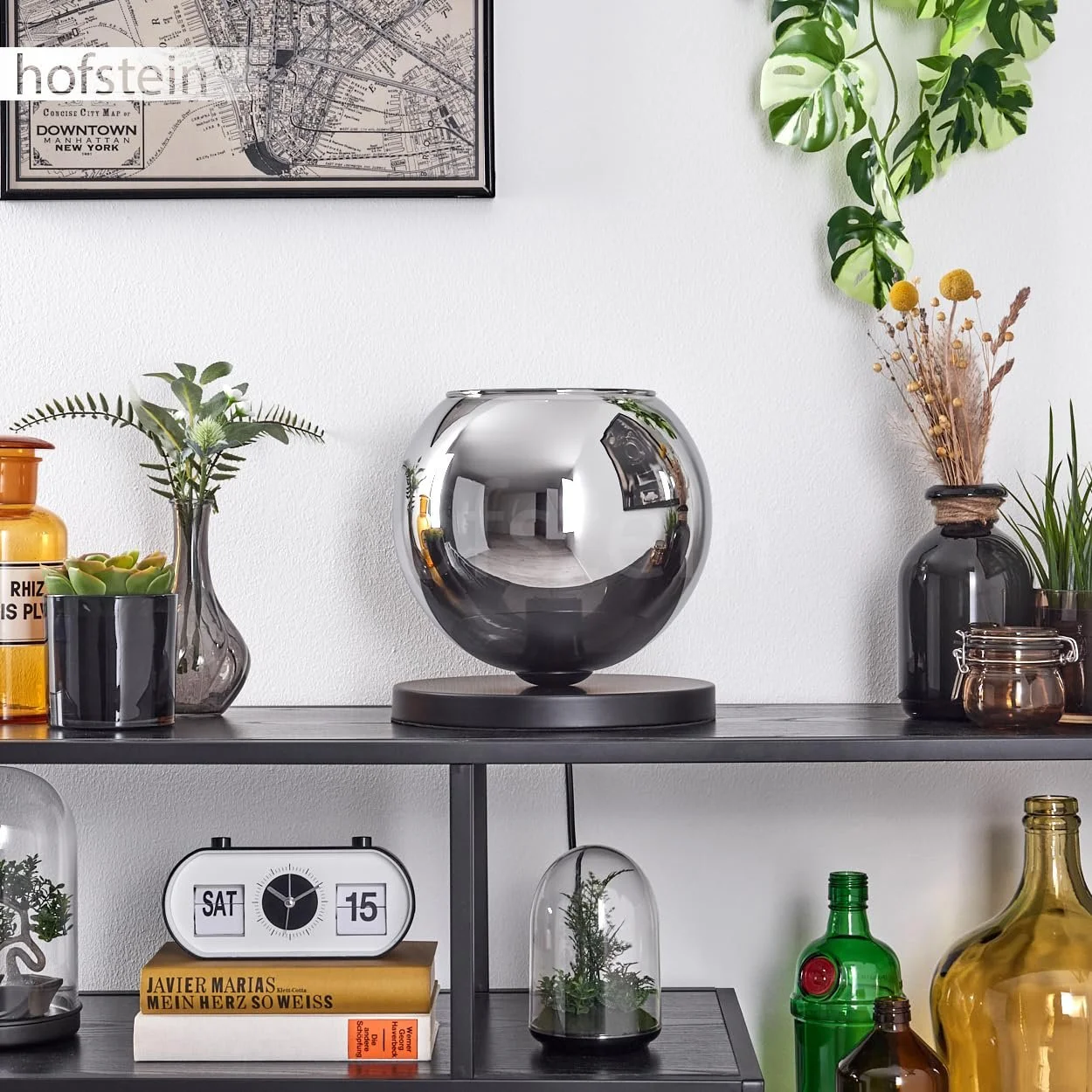 Настільна лампа Koyoto Metal/Glass Modern Retro/Vintage 25 см E27 Чорний/Хром, фото №3