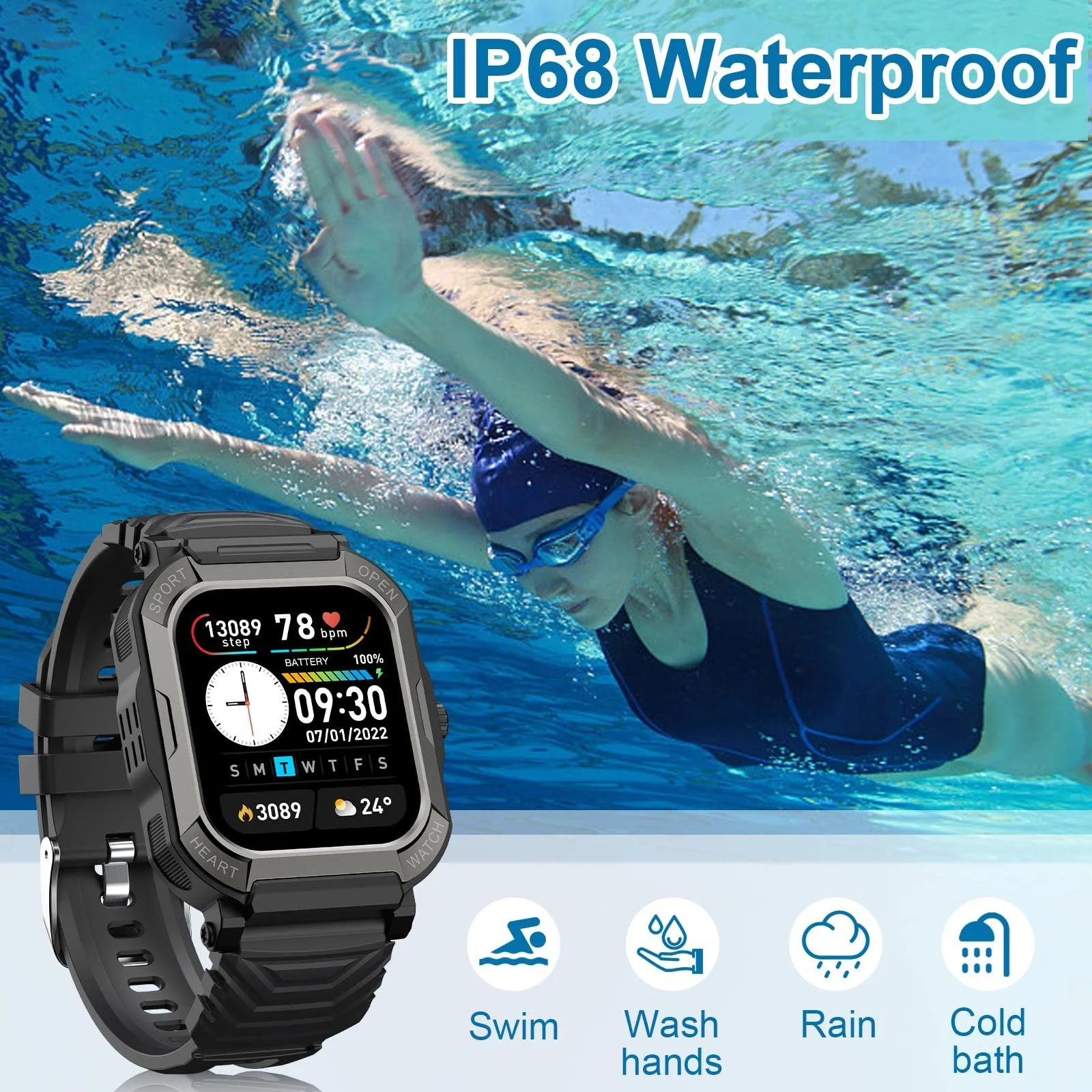 Смартгодинник SUPBRO для чоловіків та жінок з функцією телефону, фото №6 Смартгодинник SUPBRO для чоловіків та жінок з функцією телефону, фото №6