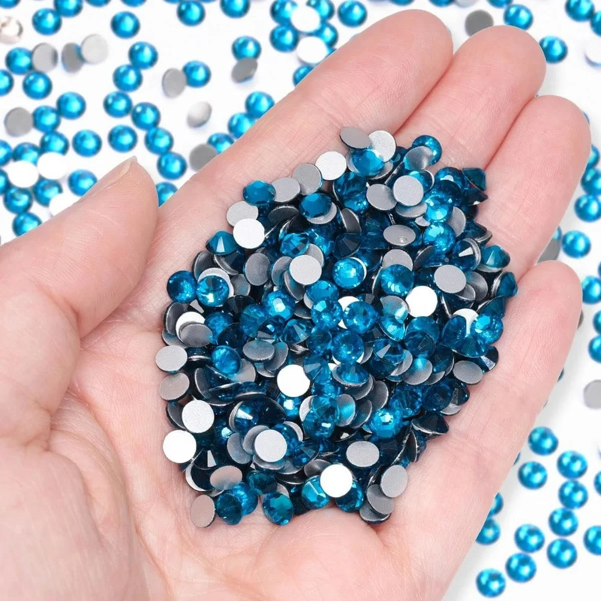 Стрази Плоска задня частина Brand немає серії Модель s 8 Скляні кристали сині 1440 шт, фото №1