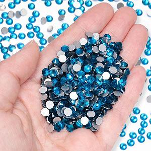 Стрази Плоска задня частина Brand немає серії Модель s 8 Скляні кристали сині 1440 шт - Фото 1