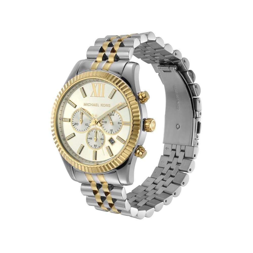 Чоловічий годинник MICHAEL KORS Lexington 45 мм, кварцовий хронограф, браслет з нержавіючої сталі, фото №2