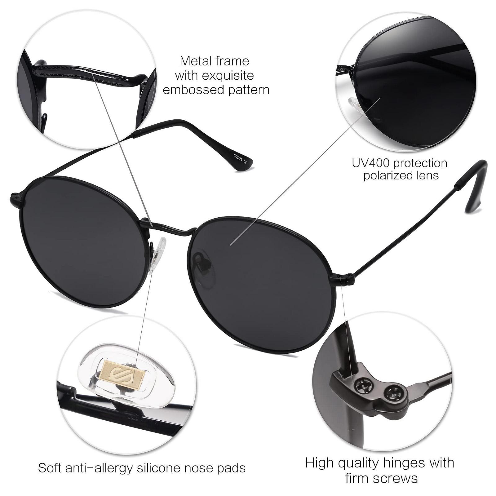 Сонцезахисні окуляри SojoS круглі SJ1014 поляризовані унісекс з дзеркальними лінзами, фото №4